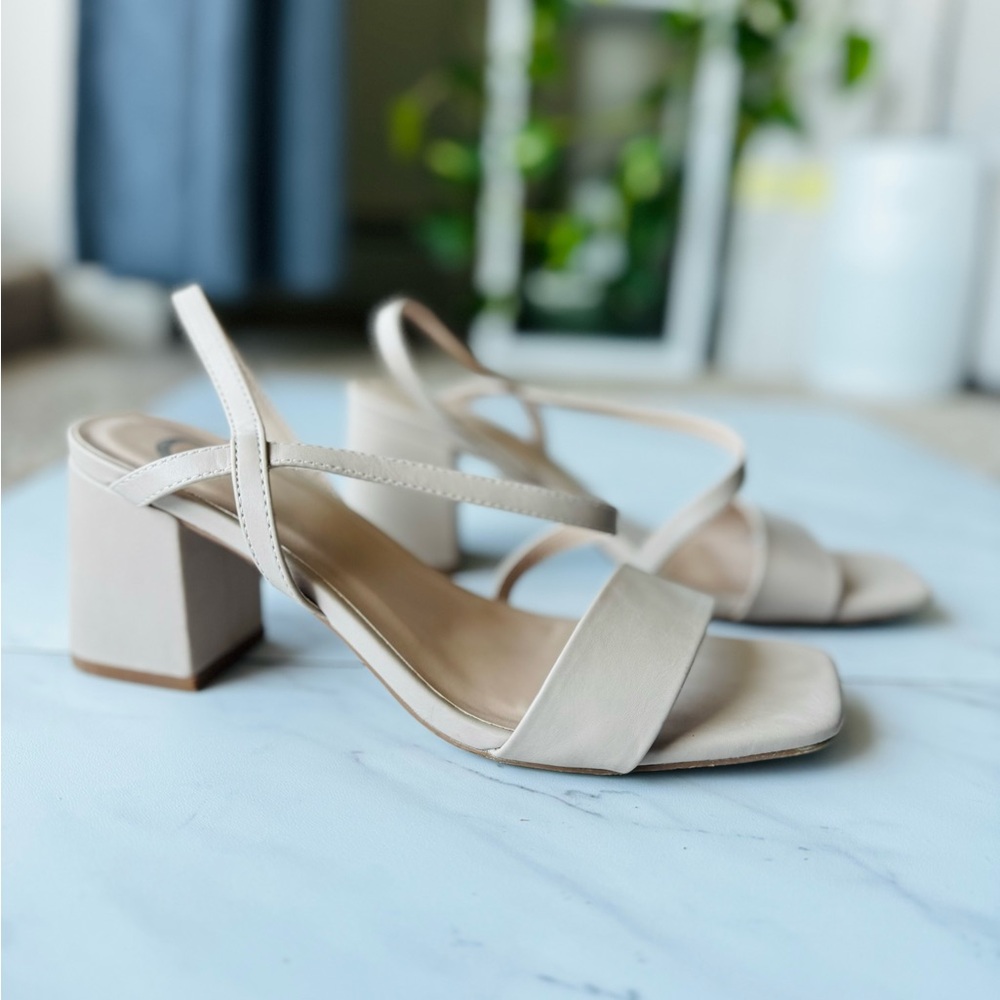 Nude block heels
